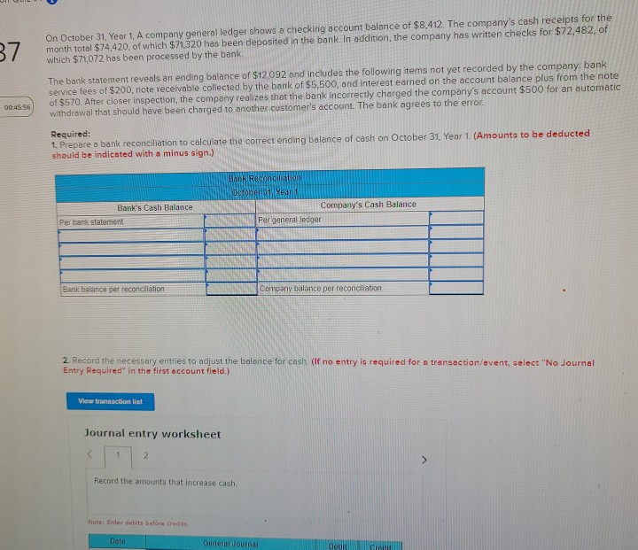 Solved 37 On October 31 Year 1 A Company General Ledger Chegg