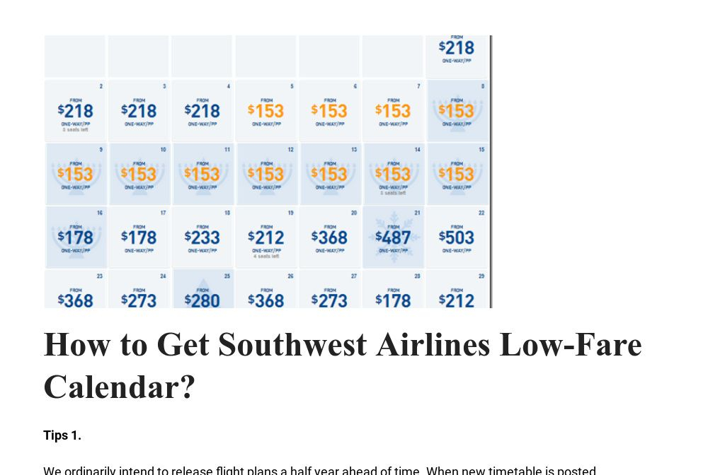 Southwest Low Fare Flight Calendar August 2024 2024 Calendar 