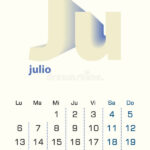 Spanish Calendar July Stock Illustrations 837 Spanish Calendar July