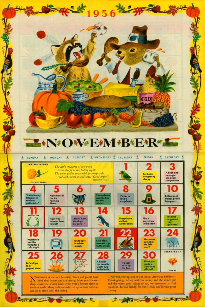 The Golden Calendar November 1956 By John Peter Pictures By Richard 