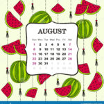 Thematic Template For A Calendar For 2021 August Stock Illustration