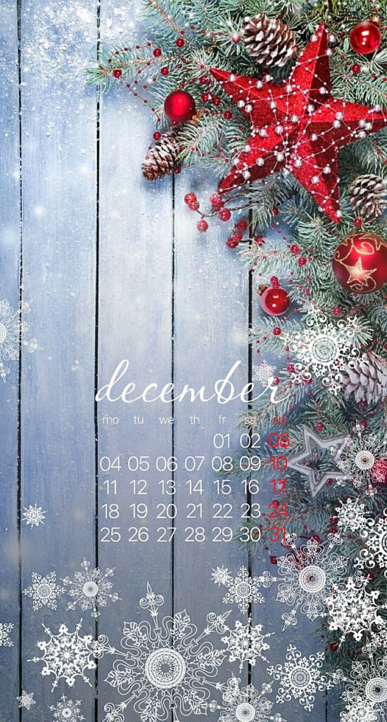 Wallpaper IPhone calendar December 2017 Christmas Wallpaper 