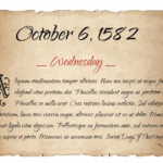 What Day Of The Week Was October 6 1582