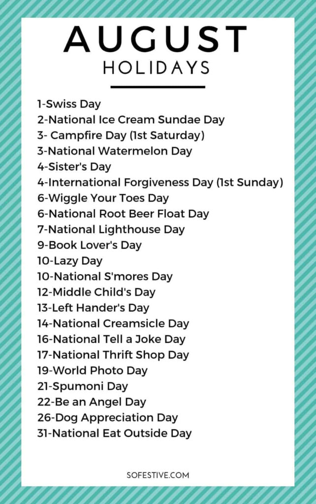What Holiday Is In August 2024 Roxy Wendye